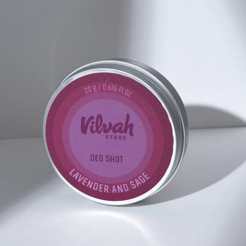 Vilvah Underarm Odor Deodorizer Cream | Deodorant to Soothe and Nourish the Armpits | Lavender And Sage Flavour Deo Shots | Suitable For Men & Women | Indian product Online Shopping Store