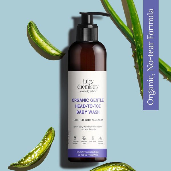 Juicy Chemistry Organic Gentle Head-to-Toe Baby Wash Fortified with Aloe Vera | Indian product Online Shopping Store