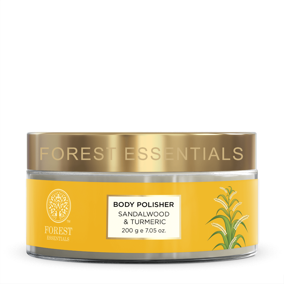 Forest Essentials Sandalwood & Fresh Turmeric Body Polisher | Natural Ayurvedic Body Scrub for Skin Brightening | Exfoliates & Deeply Nourishes | Removes Tan | Lightly Scents | Indian product Online Shopping Store