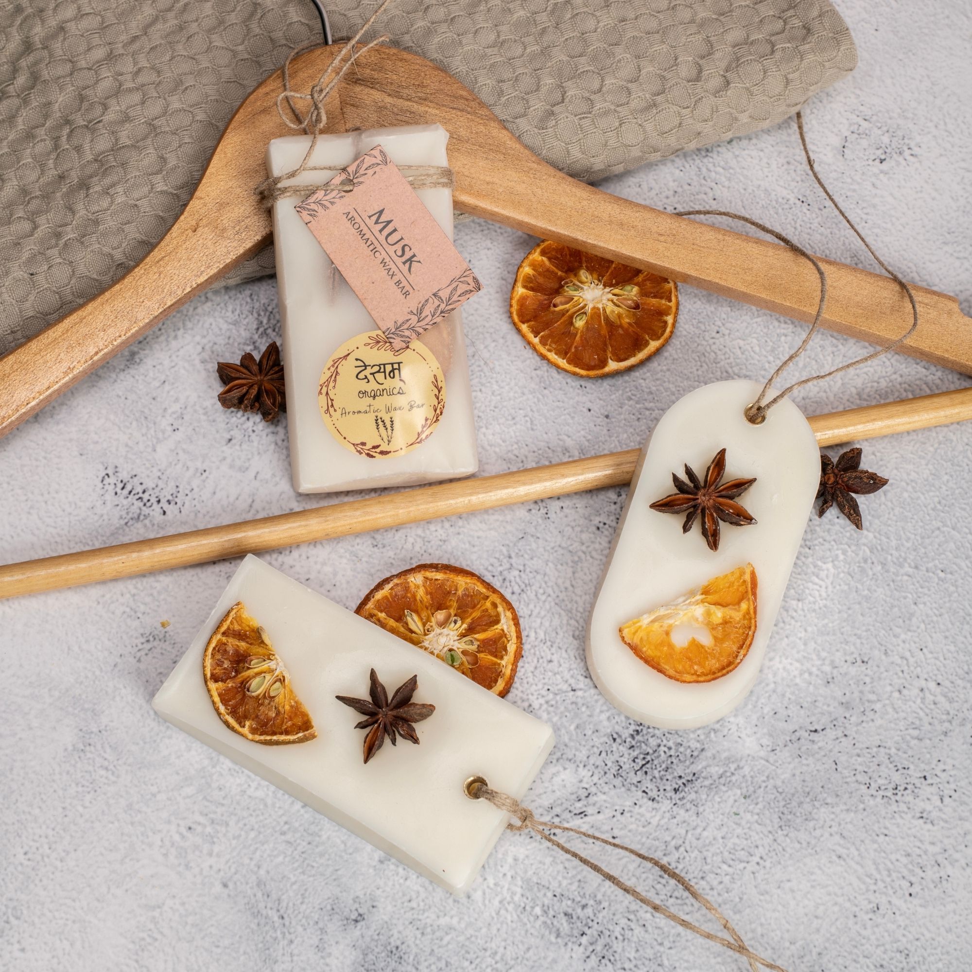 Desam Organics Musk Aroma Wax Bars ( Wardrobe & Drawer Freshener) | Indian product Online Shopping Store