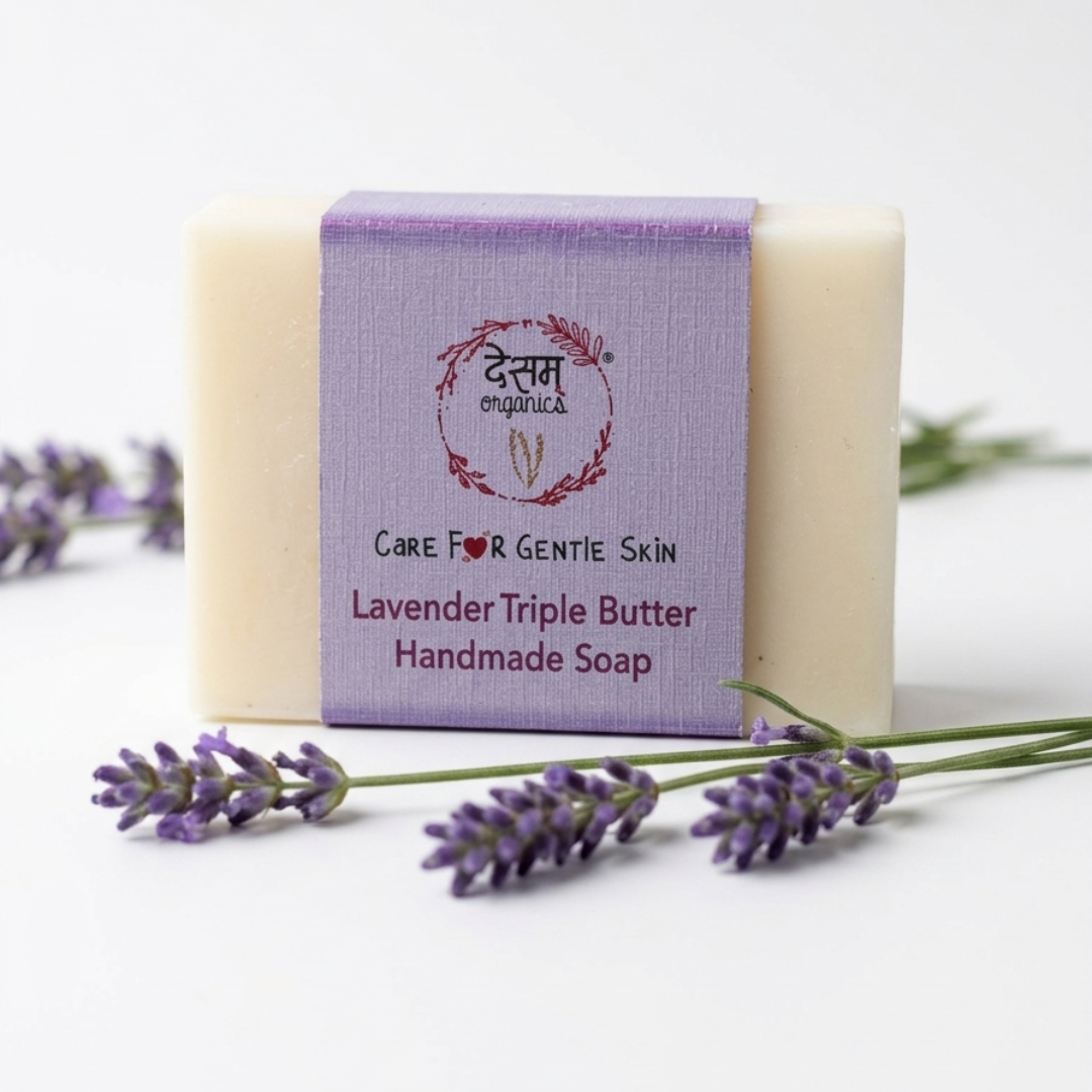Desam Organics Lavender Triple Butter Handmade Natural Bathing Bar | Indian product Online Shopping Store