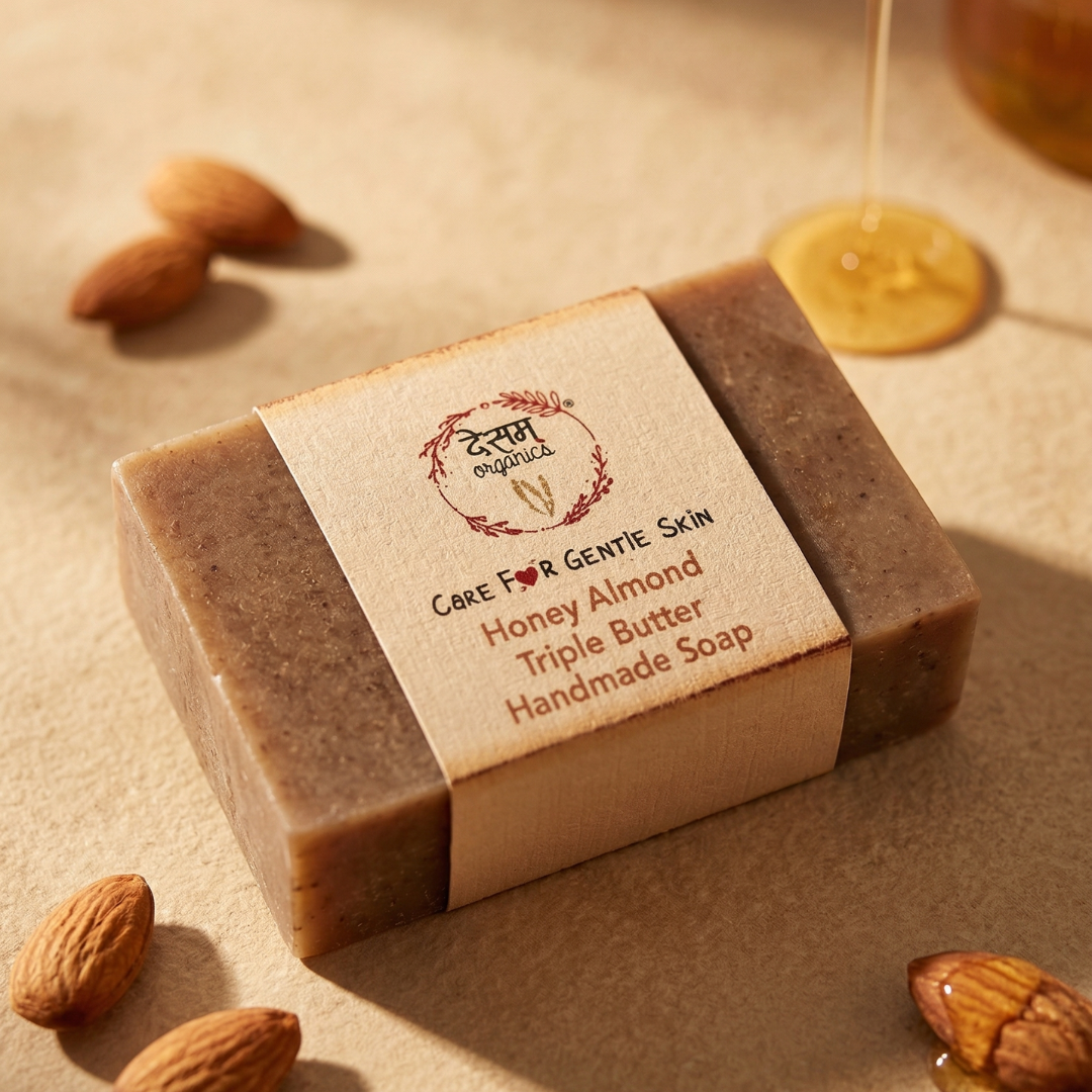 Desam Organics Honey Almond Triple Butter Handmade Natural Bathing Bar | Indian product Online Shopping Store