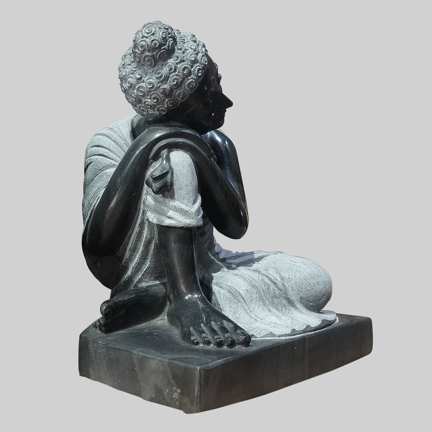 Black Marble Thinking Buddha 20 in_2 | Indian product Online Shopping Store