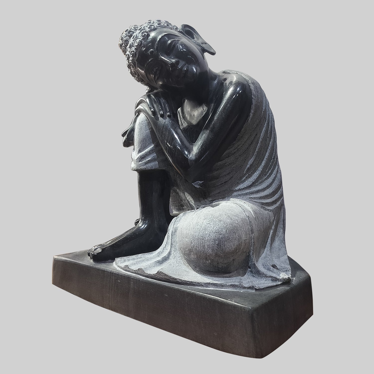 Black Marble Thinking Buddha 20 in_3 | Indian product Online Shopping Store