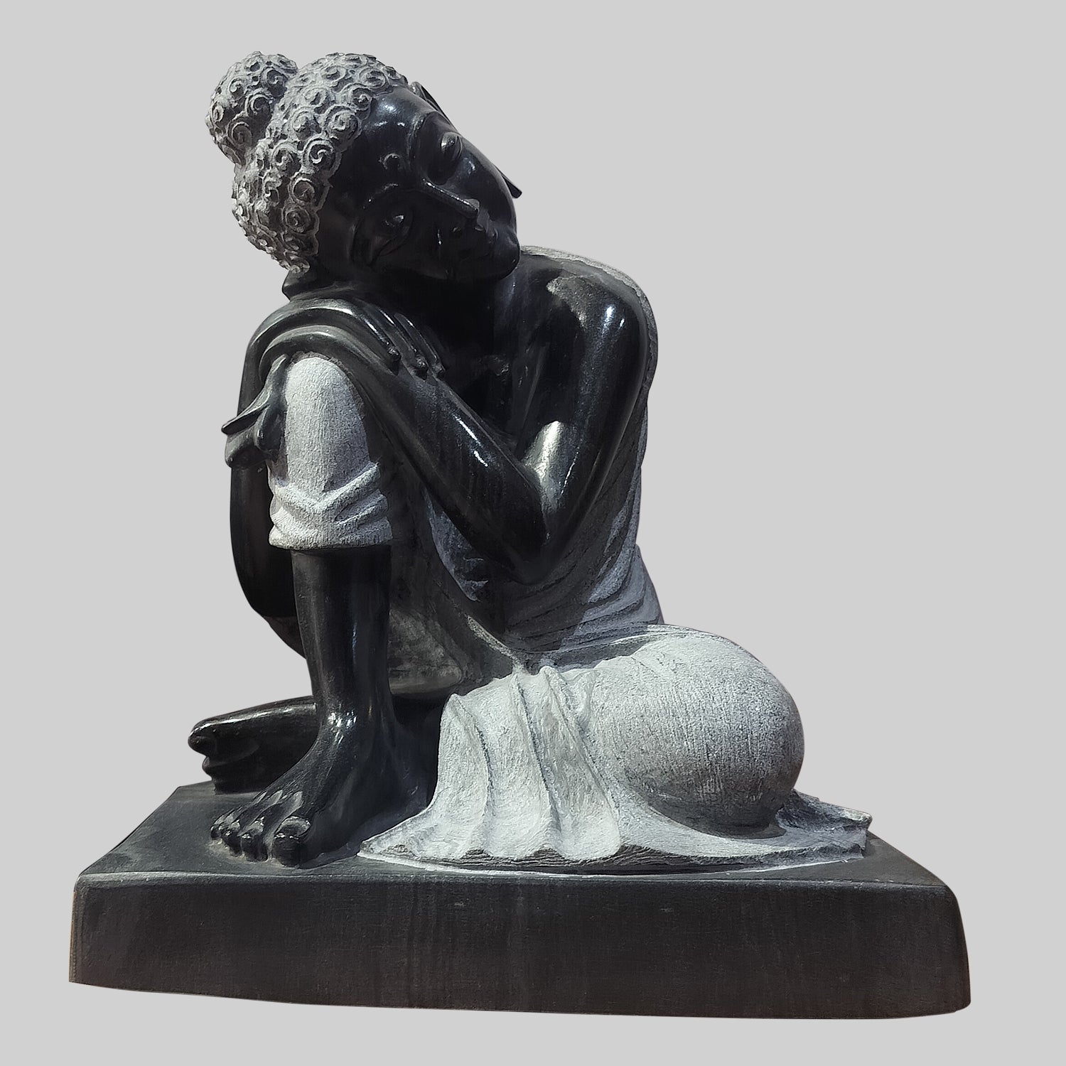 Black Marble Thinking Buddha 20 in_4 | Indian product Online Shopping Store