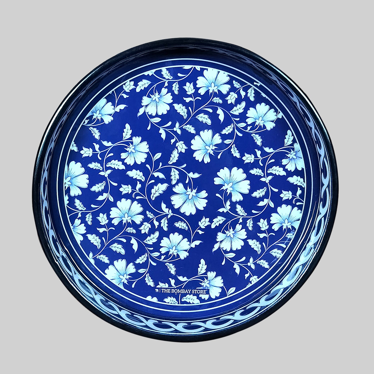 Blue Pottery Round Tray_1 | Indian product Online Shopping Store