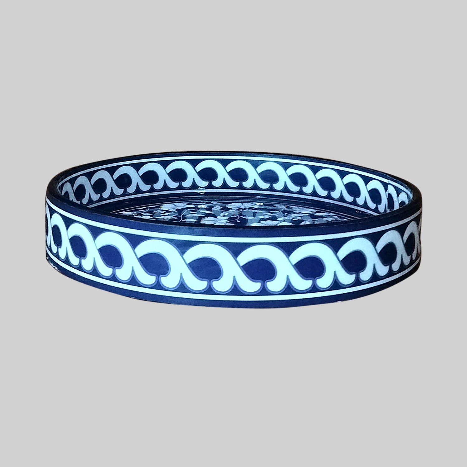 Blue Pottery Round Tray_2 | Indian product Online Shopping Store