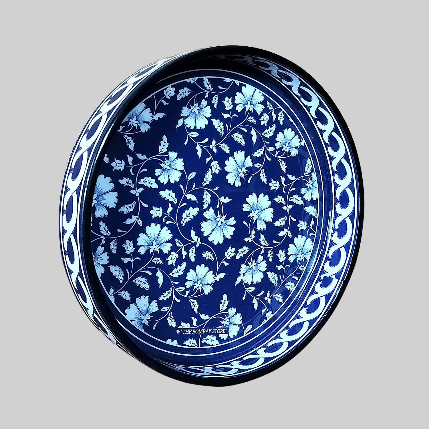 Blue Pottery Round Tray_3 | Indian product Online Shopping Store
