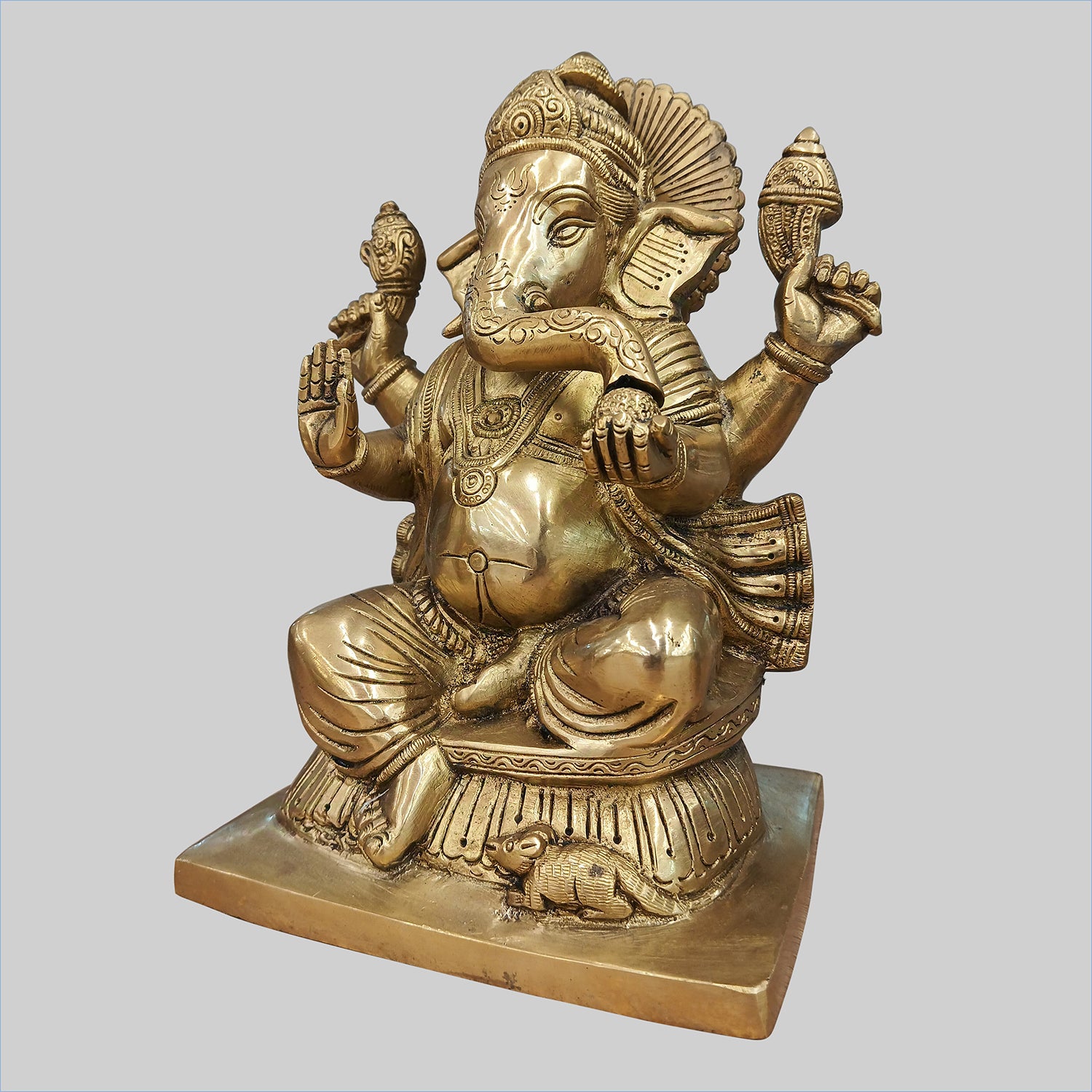 Brass Crown Ganesha 10 in_3 | Indian product Online Shopping Store