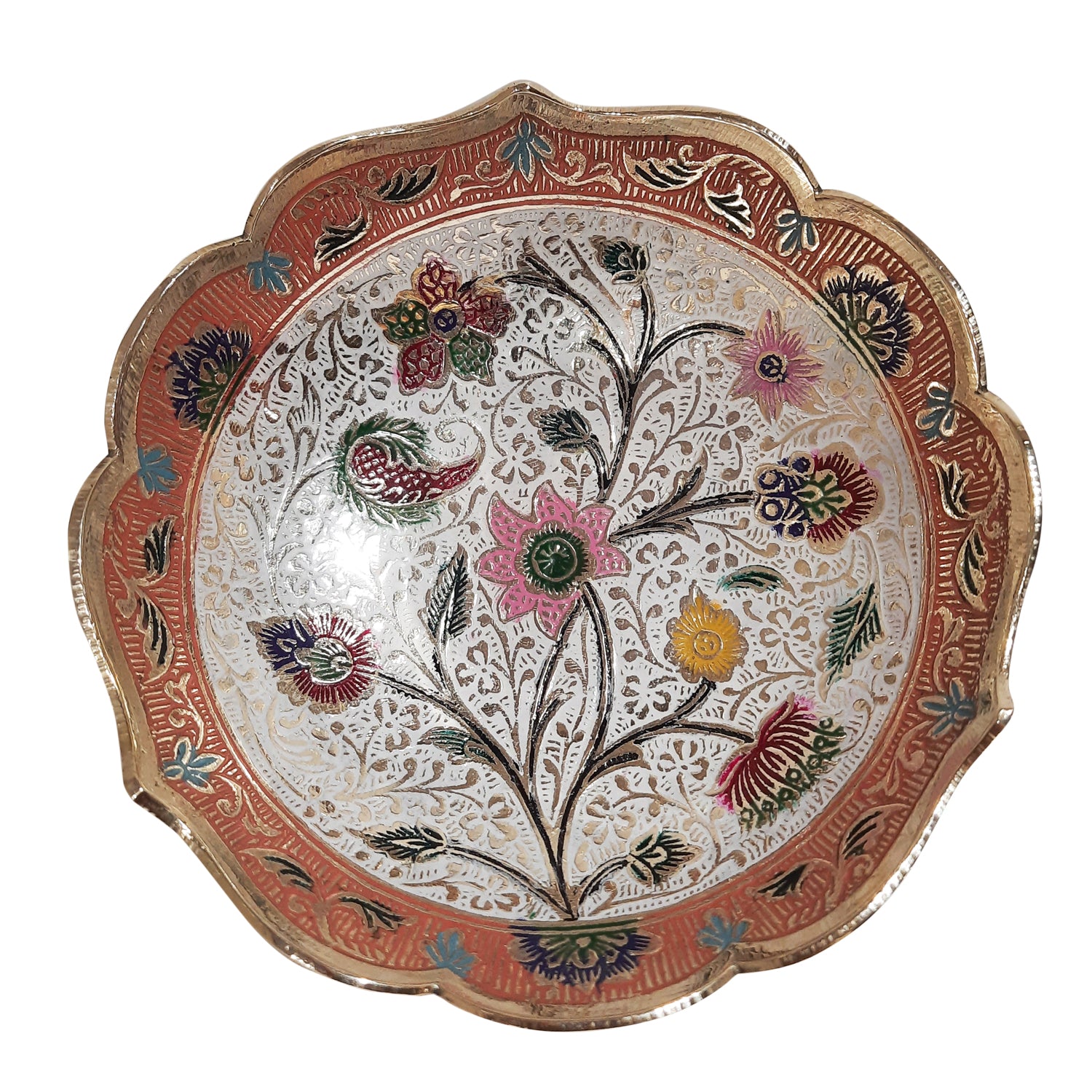 Brass Meenakari Bowl 6 in_5 | Indian product Online Shopping Store