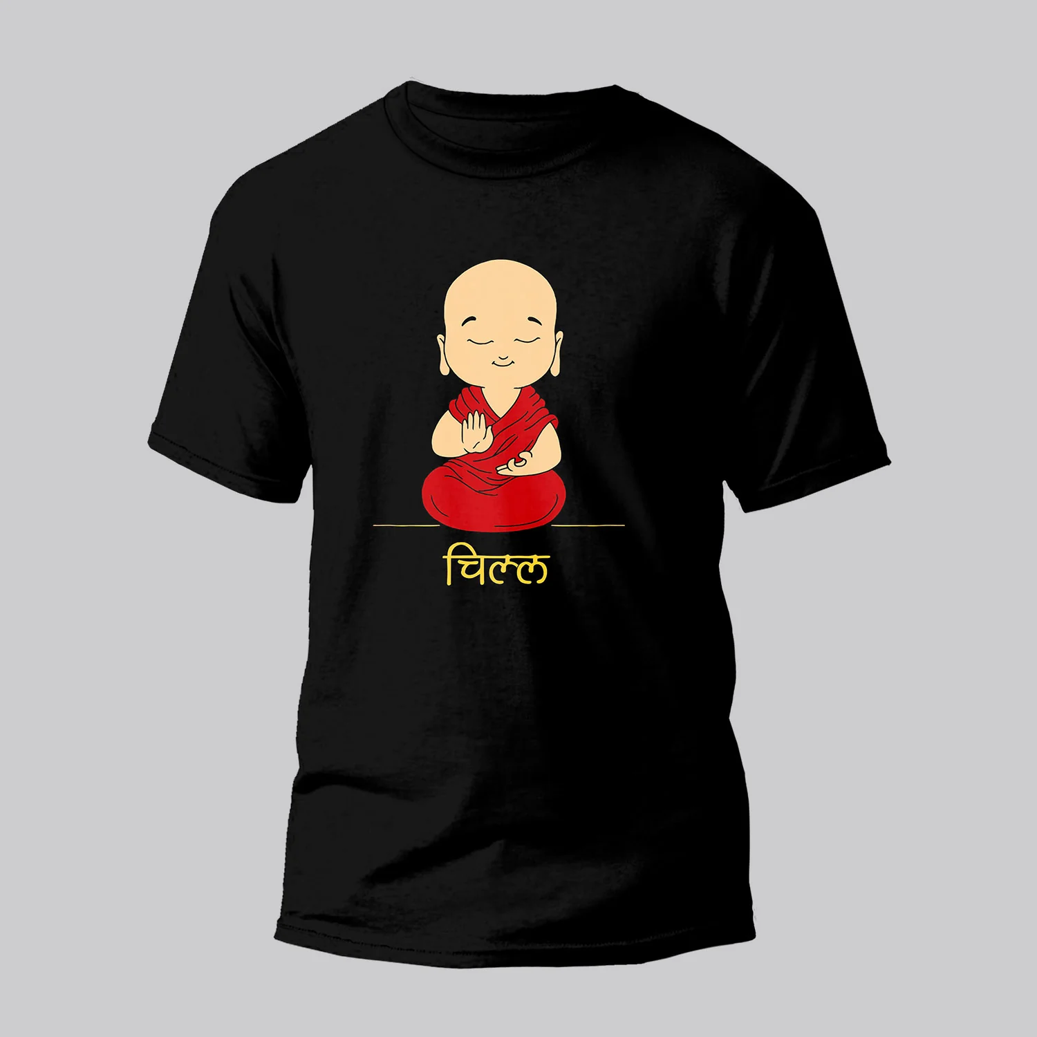 Chill Monk Design T-Shirt | Indian product Online Shopping Store