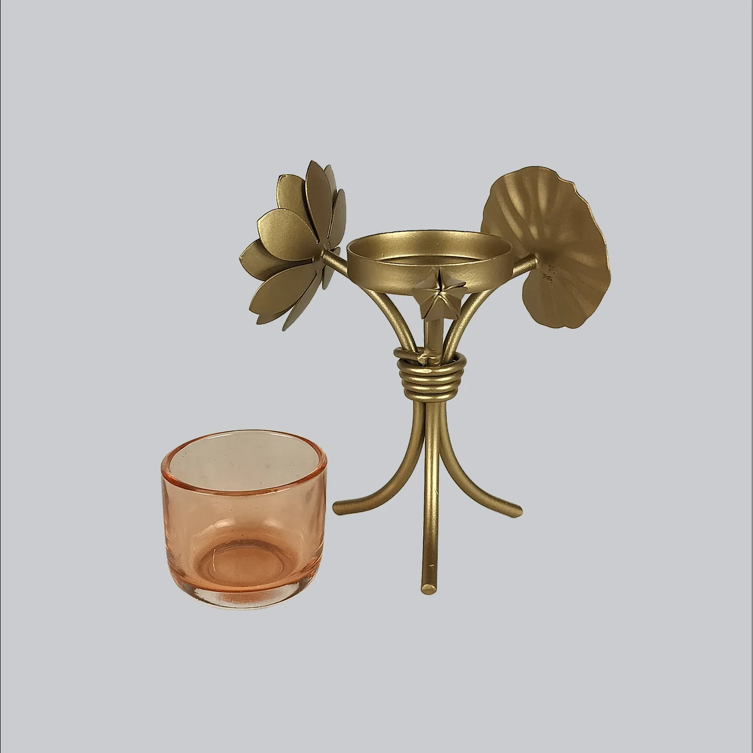 Floral Glass T-Light Holder_2 | Indian product Online Shopping Store