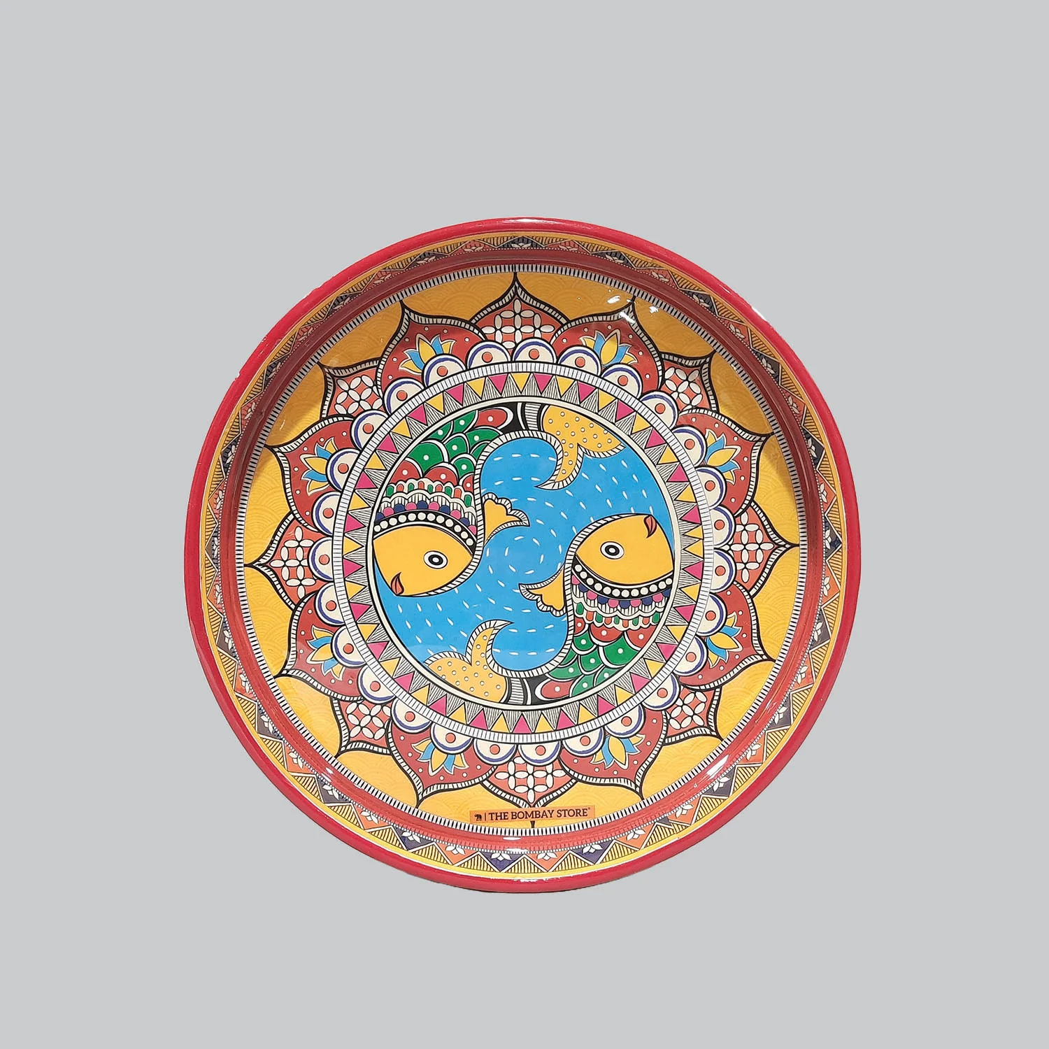 Madhubani Enamel Round Tray_1 | Indian product Online Shopping Store