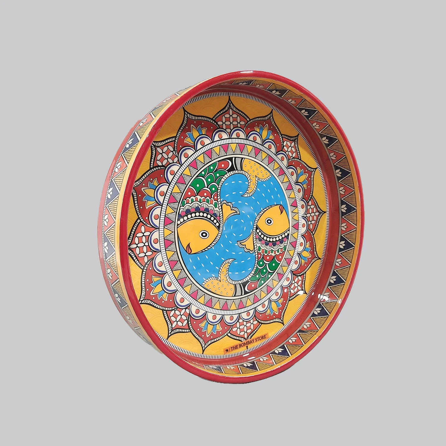 Madhubani Enamel Round Tray_2 | Indian product Online Shopping Store
