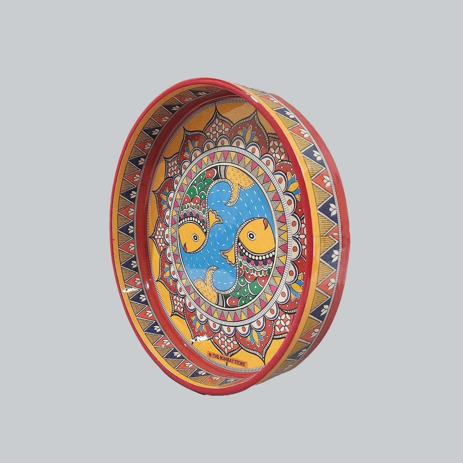 Madhubani Enamel Round Tray_3 | Indian product Online Shopping Store