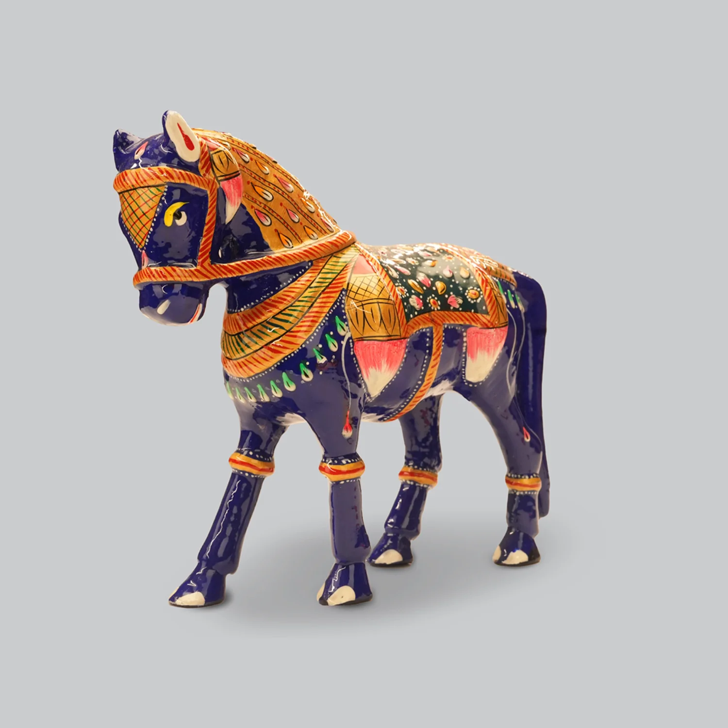 Metal Enamel Horse 8 in_3 | Indian product Online Shopping Store