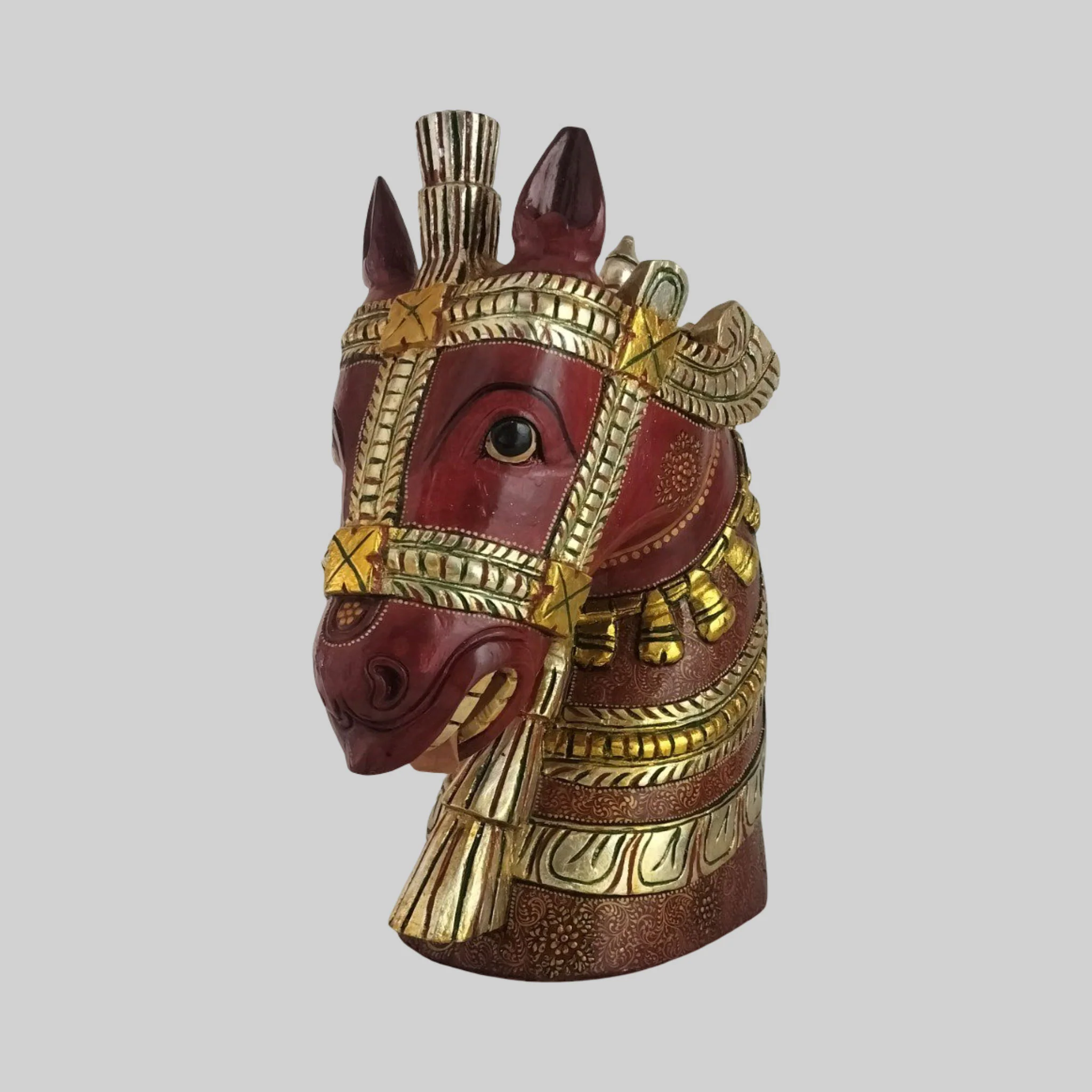 Wood Horse Bust 20 in_3 | Indian product Online Shopping Store