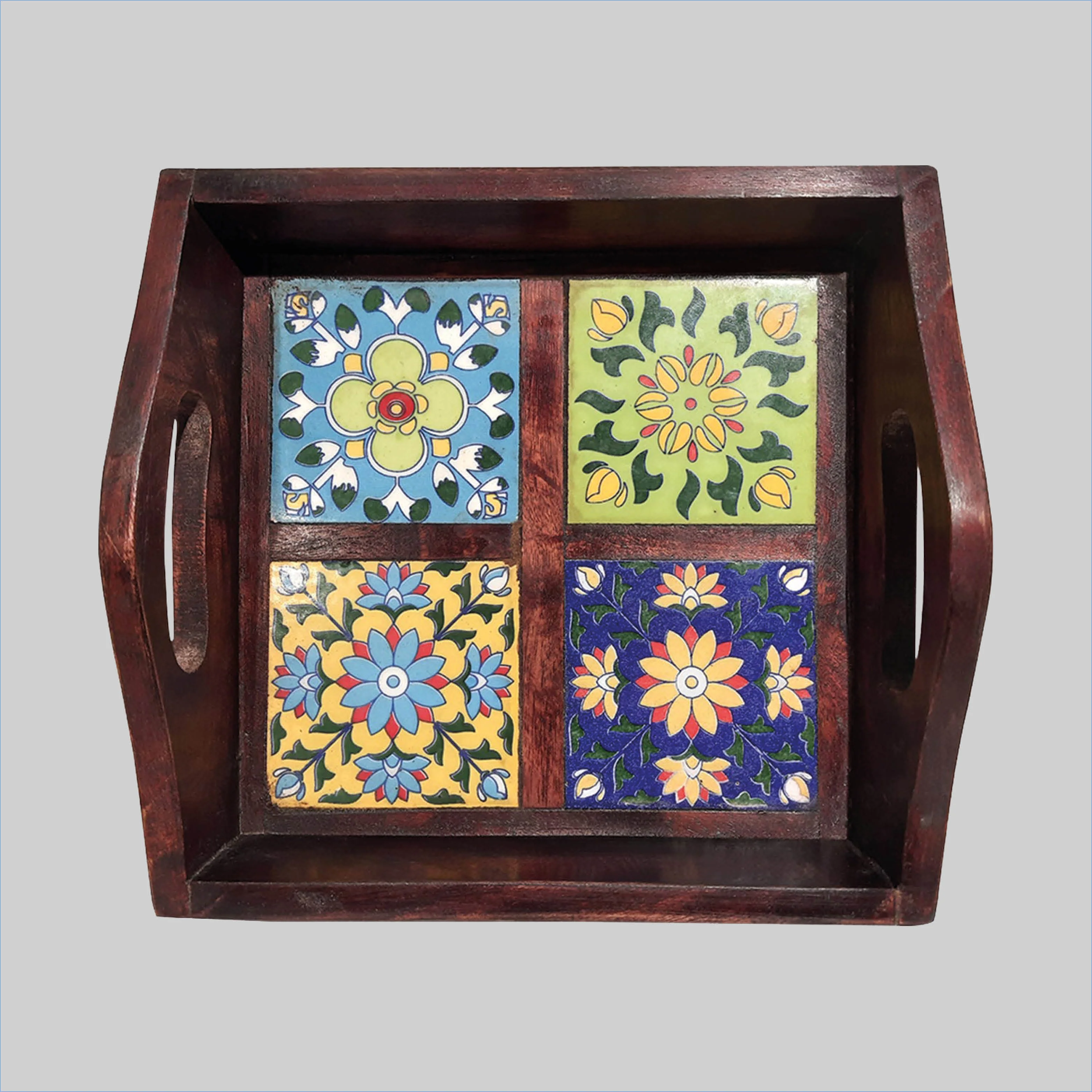 Wooden Tray with Tile_1 | Indian product Online Shopping Store