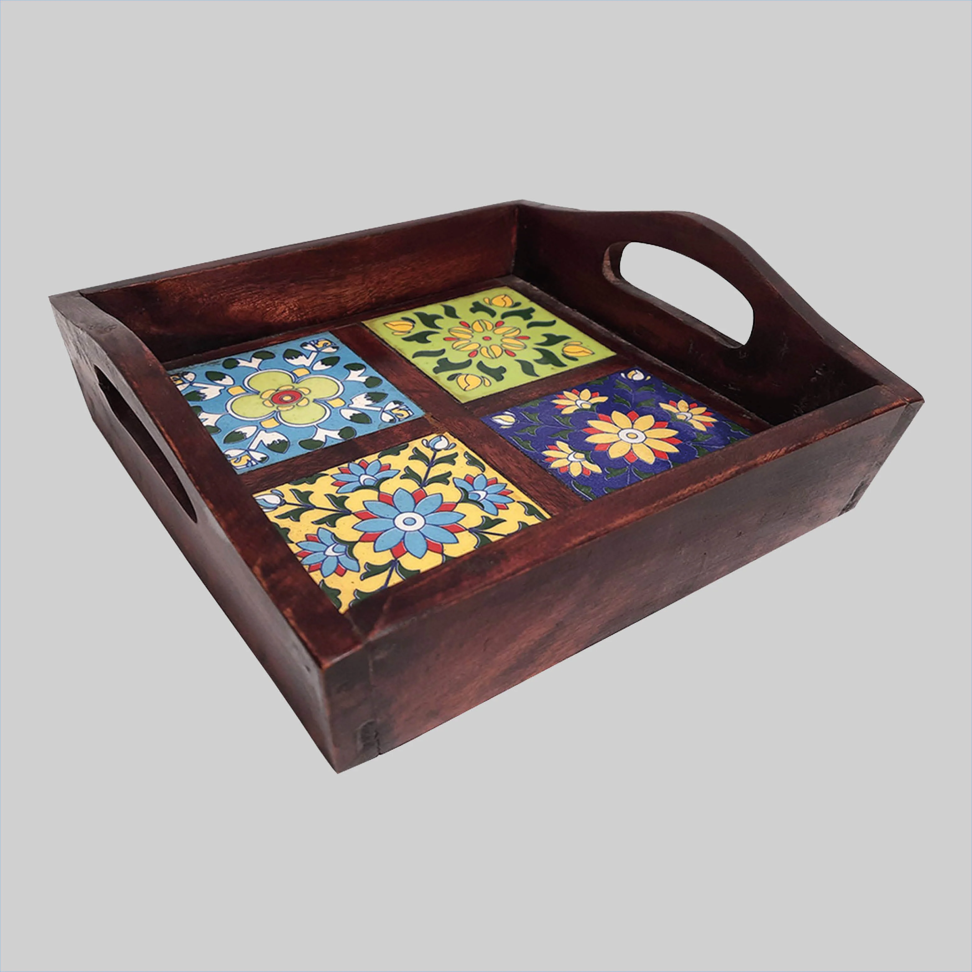 Wooden Tray with Tile_2 | Indian product Online Shopping Store