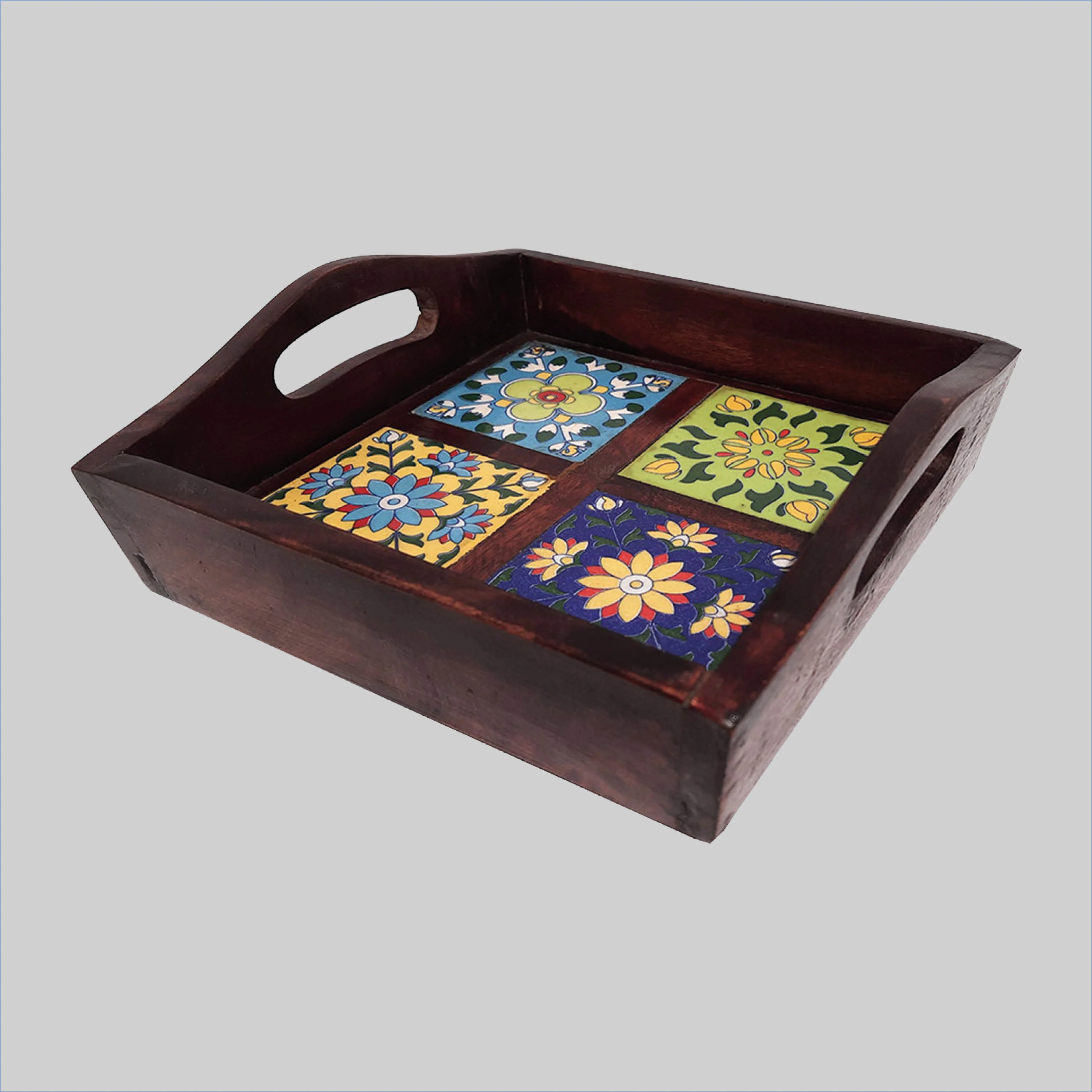 Wooden Tray with Tile_3 | Indian product Online Shopping Store