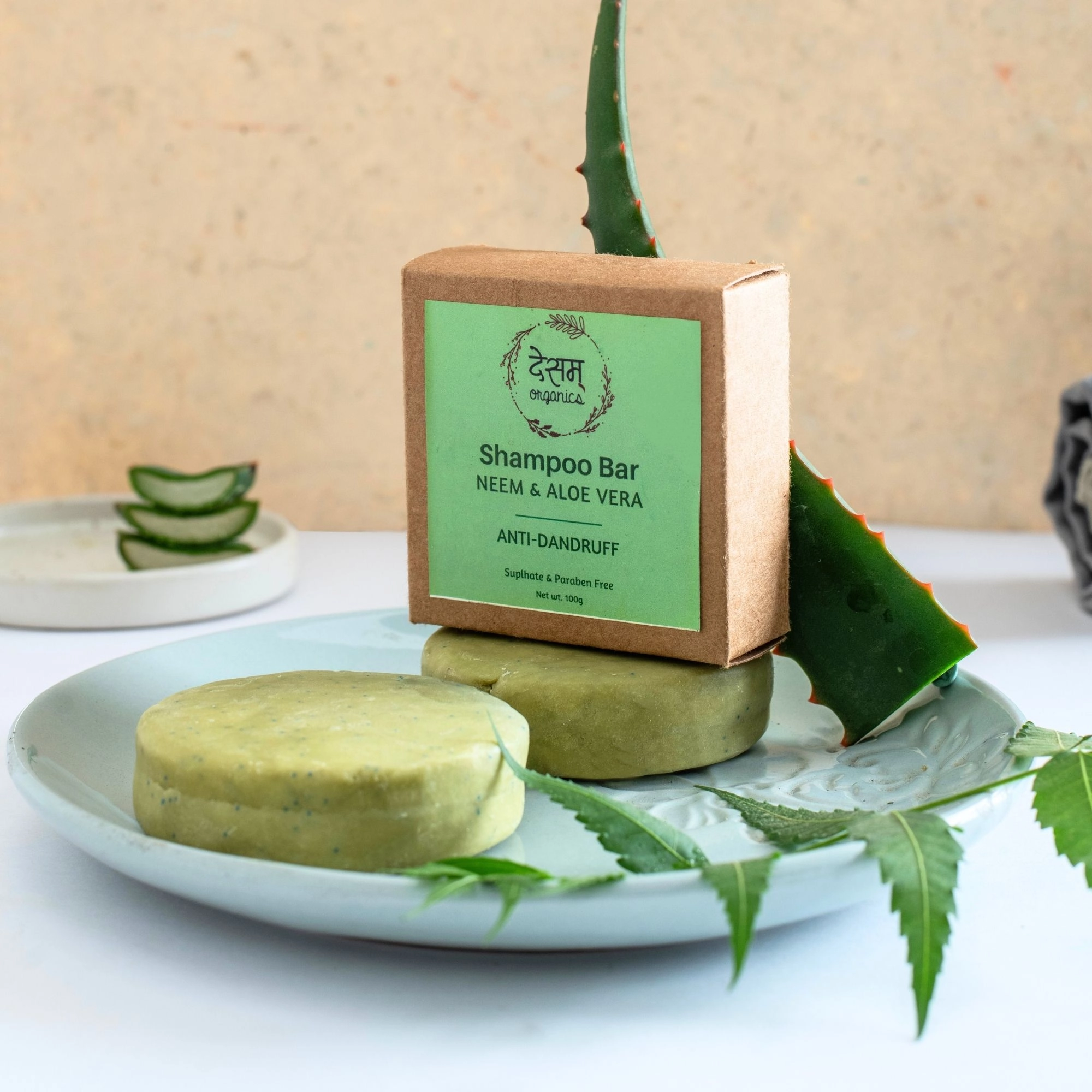 Desam Organics Neem & Aloe Vera Shampoo Bar | Anti-Dandruff & Scalp Soothing Shampoo Bar | Indian product Online Shopping Store