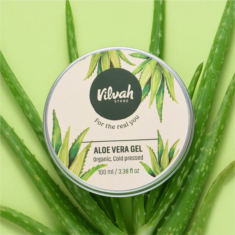 Vilvah Aloe Vera Gel with Pure Aloe Vera, Multipurpose Aloe Vera Gel for Skin, Face and Hair, Non-Sticky, Spreads Easily & Instantly Absorbs, All Skin Types, For Men & Women | Indian product Online Shopping Store