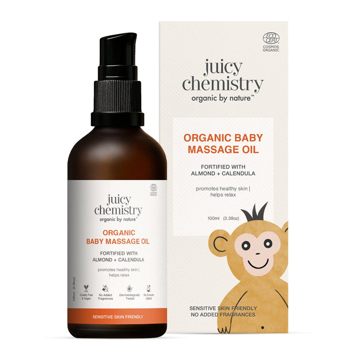 Juicy Chemistry Organic Baby Massage Oil Fortified with Almond + Calendula | Indian product Online Shopping Store