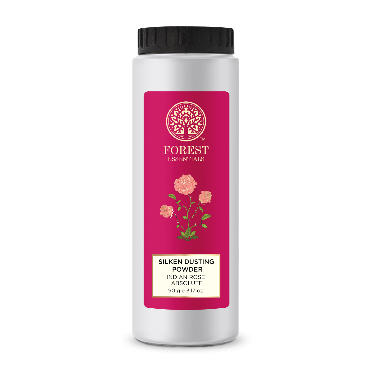 Forest Essentials Silken Dusting Powder Indian Rose | Natural Body Powder with Rose Oil | Corn Starch with Cocoa Butter | Leaves Skin Fresh, Soft & Fragrant | Indian product Online Shopping Store
