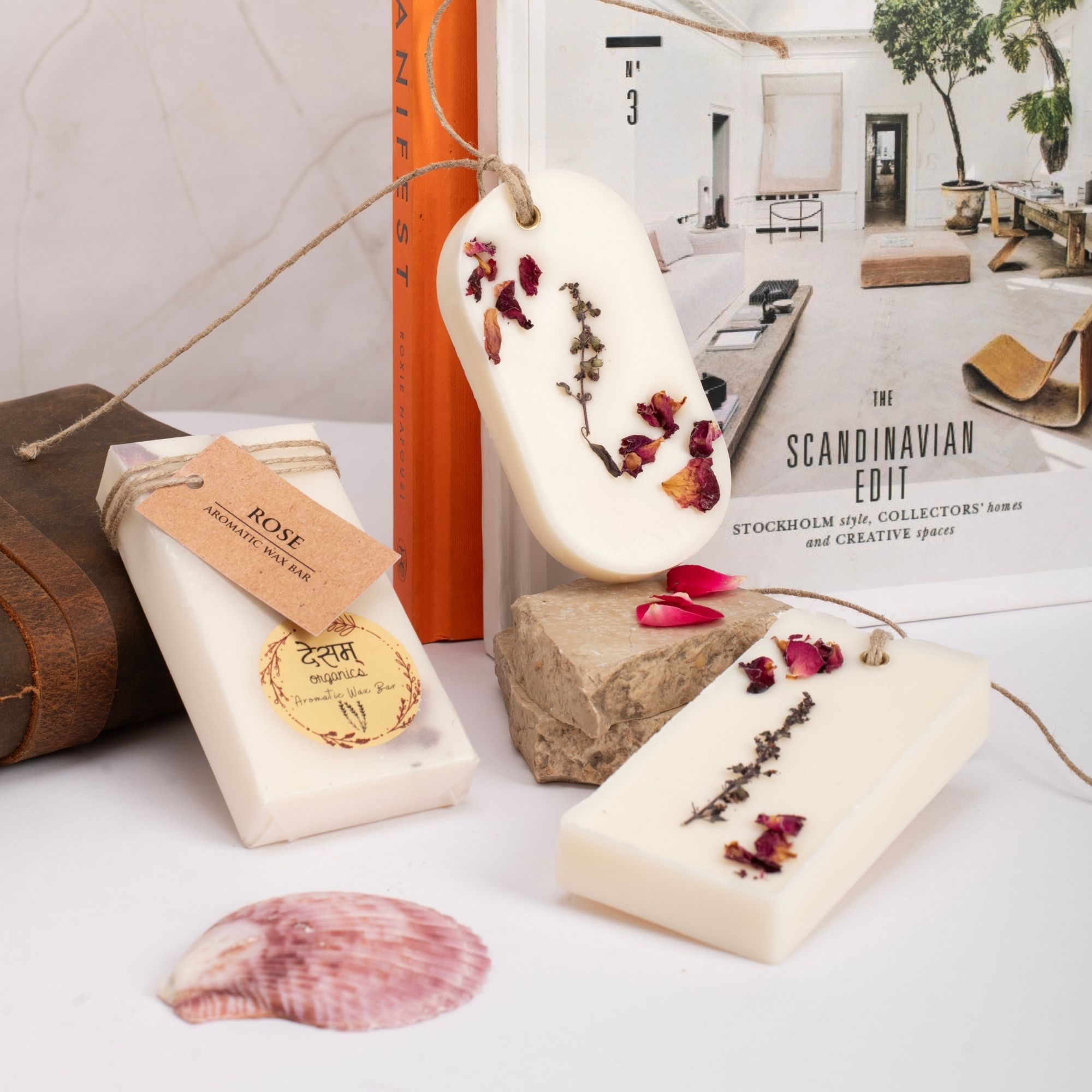 Desam Organics Rose Aroma Wax Bar ( Wardrobe & Drawer Freshener) | Indian product Online Shopping Store