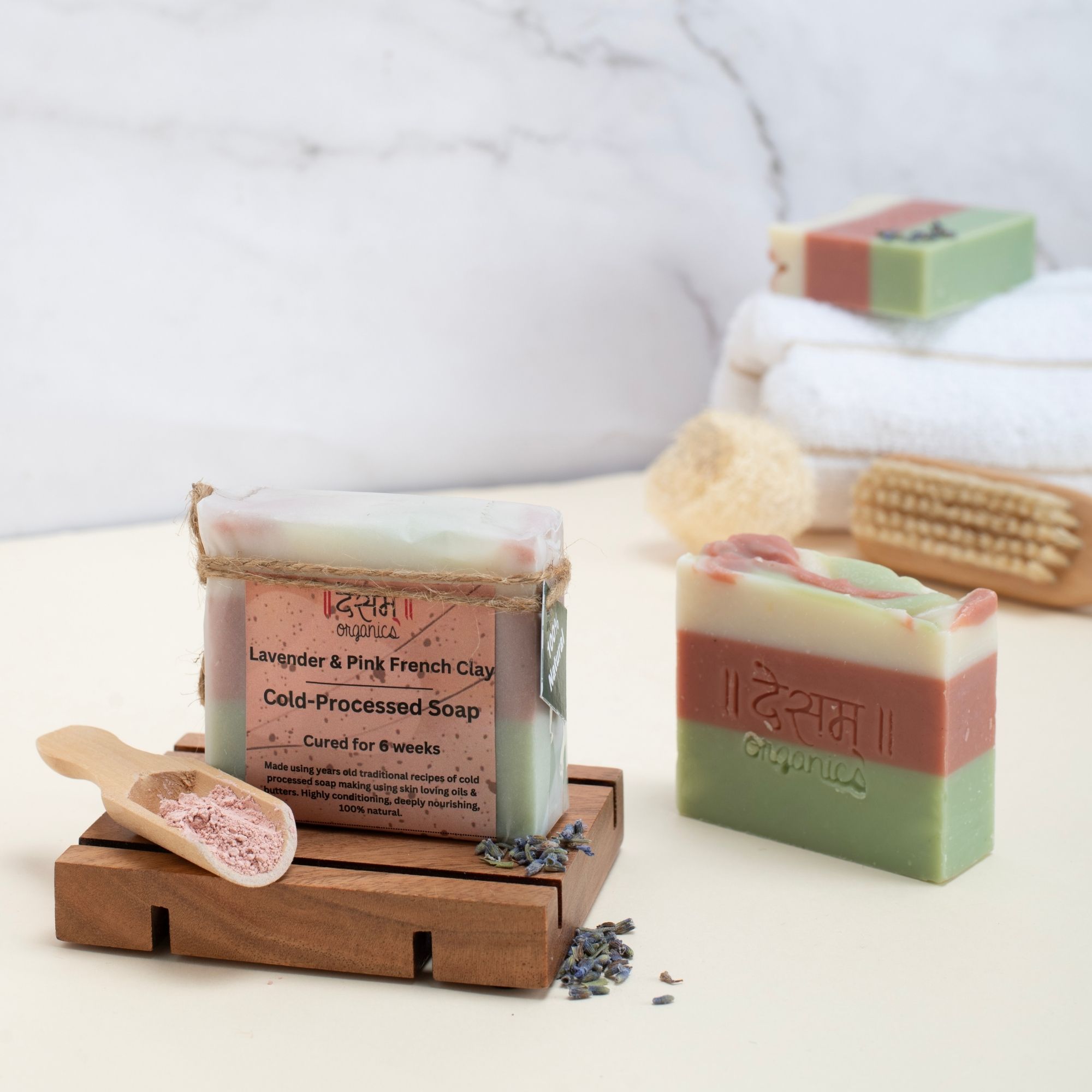 Desam Organics Lavender & French Clay Cold Process Artisanal Soap | Indian product Online Shopping Store