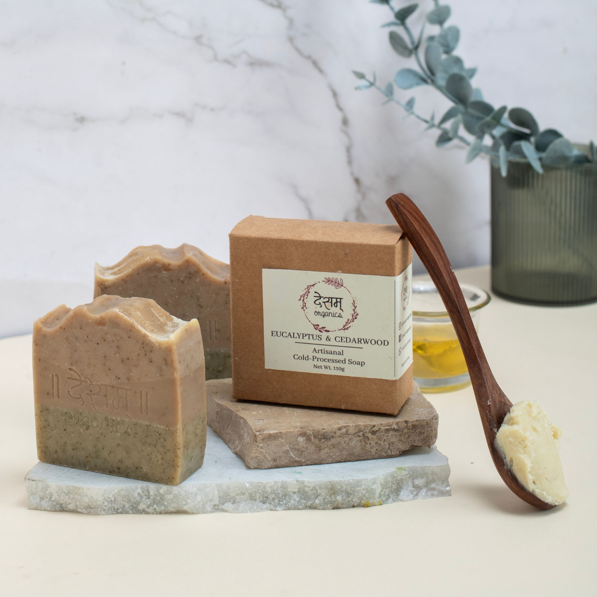 Desam Organics Eucalyptus & Cedarwood Artisanal Cold Process Soap | Indian product Online Shopping Store
