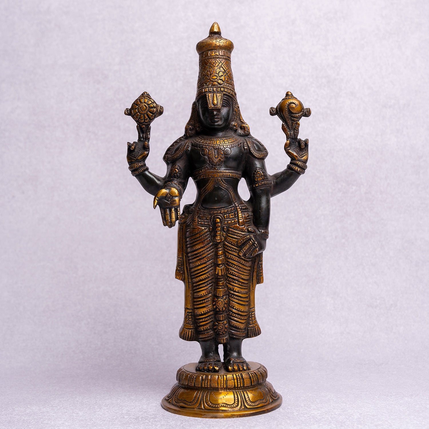 Brass Balaji with Black & Gold Finish 18 in_1 | Indian product Online Shopping Store