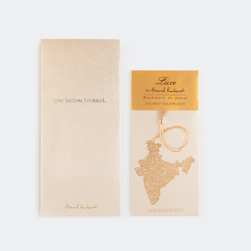 Brass Bookmark India Map 24K Gold Plated_1 | Indian product Online Shopping Store