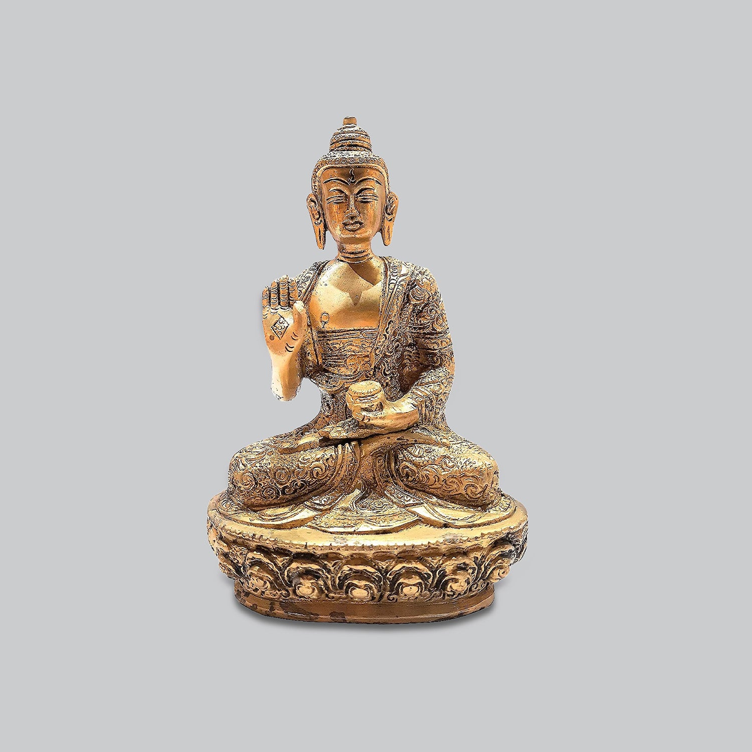 Brass Buddha Blessing with Base 8 in_1 | Indian product Online Shopping Store