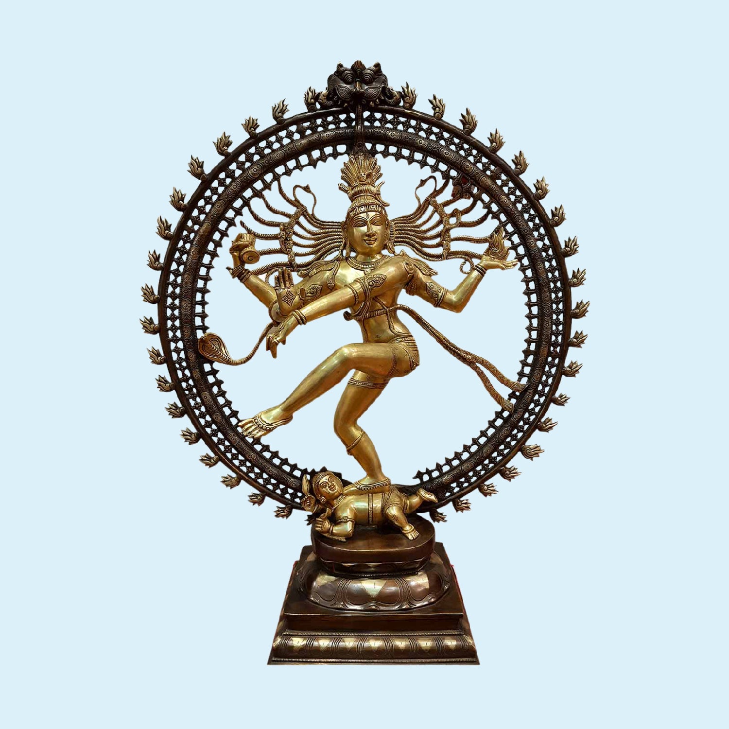 Brass Natraj in Ring with Two Tone Finish 37 in_1 | Indian product Online Shopping Store