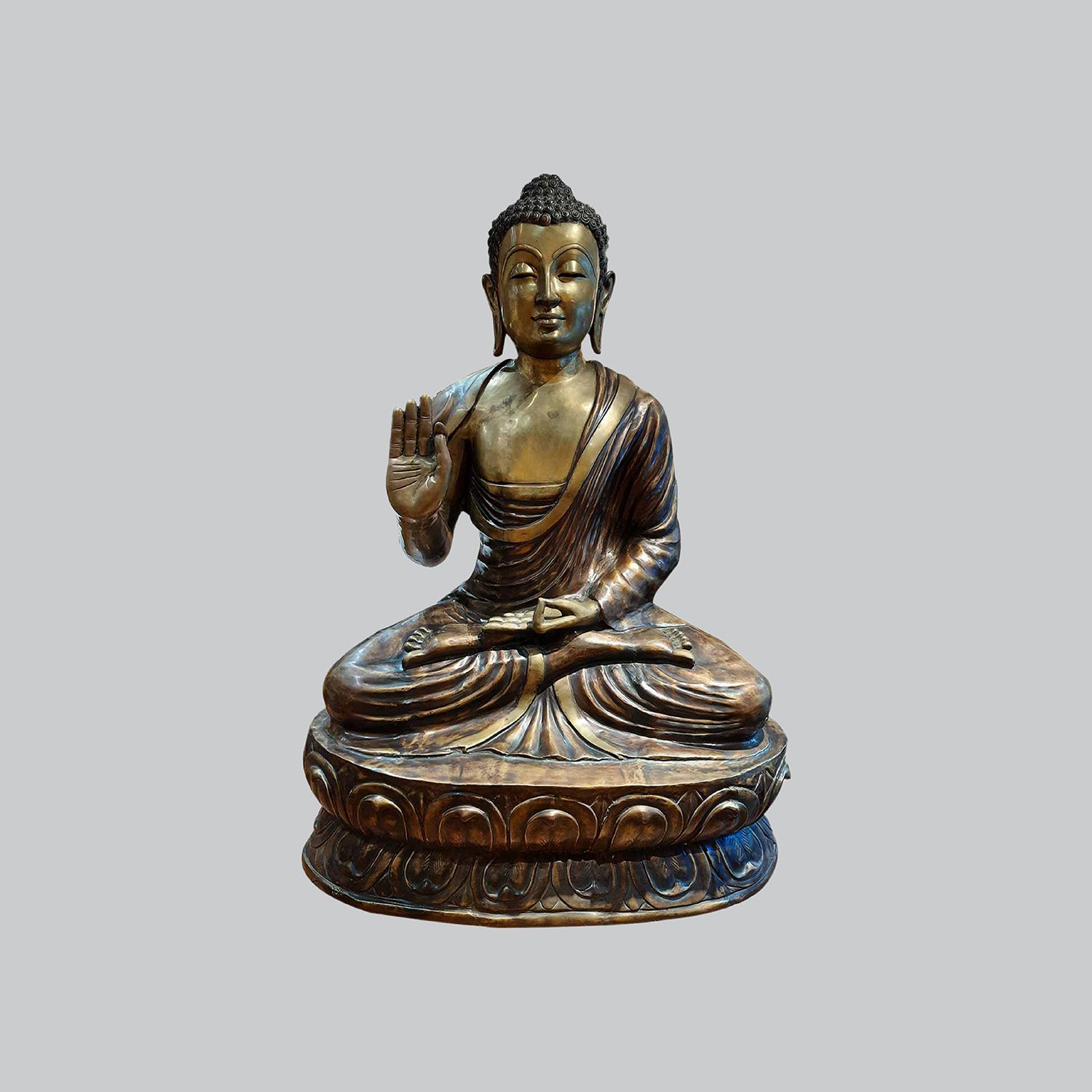 Brass Sitting Buddha in Two Tone Finish 70 in_1 | Indian product Online Shopping Store