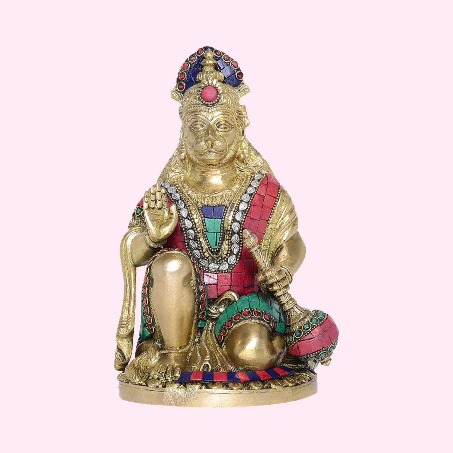 Brass Stonework Hanuman 9 in | Indian product Online Shopping Store