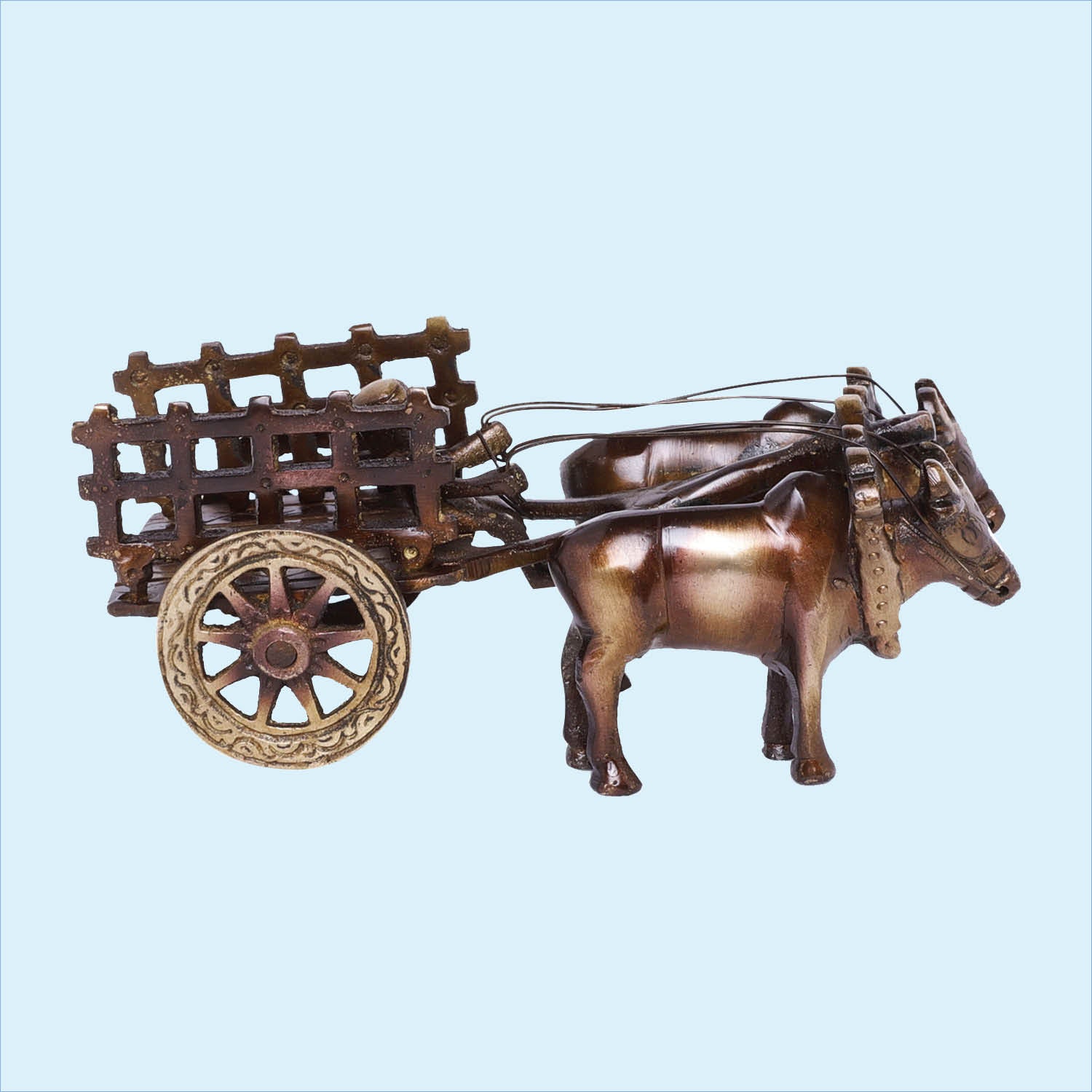 Brass Vintage Antique Finish Bullock Cart_1 | Indian product Online Shopping Store