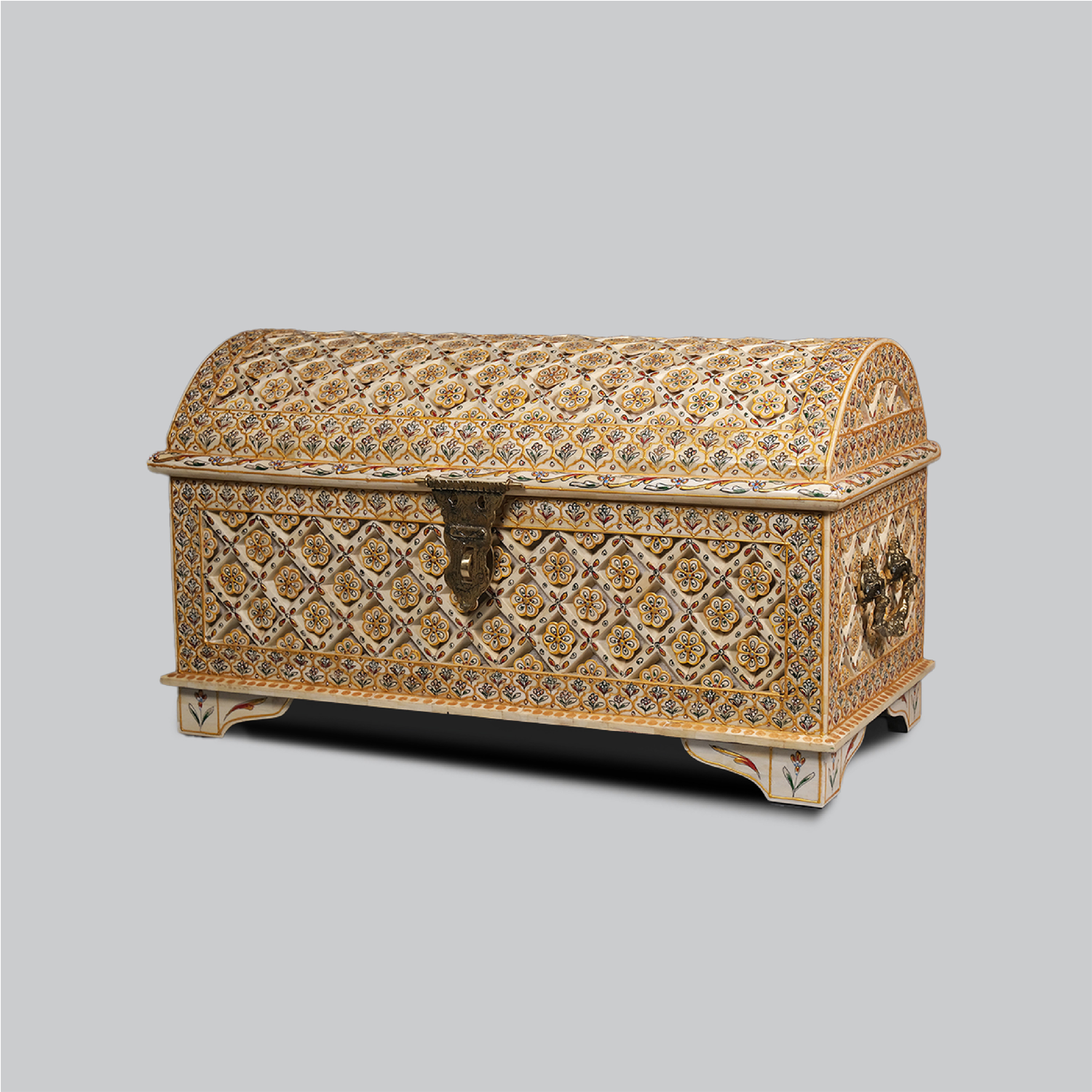 Camel Bone Pitara in Dome Shape with Emboss Work 17 in_1 | Indian product Online Shopping Store