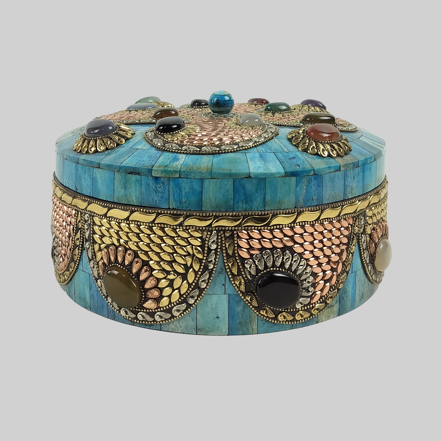 Camel Bone Round Jewelry Box 9 in_1 | Indian product Online Shopping Store