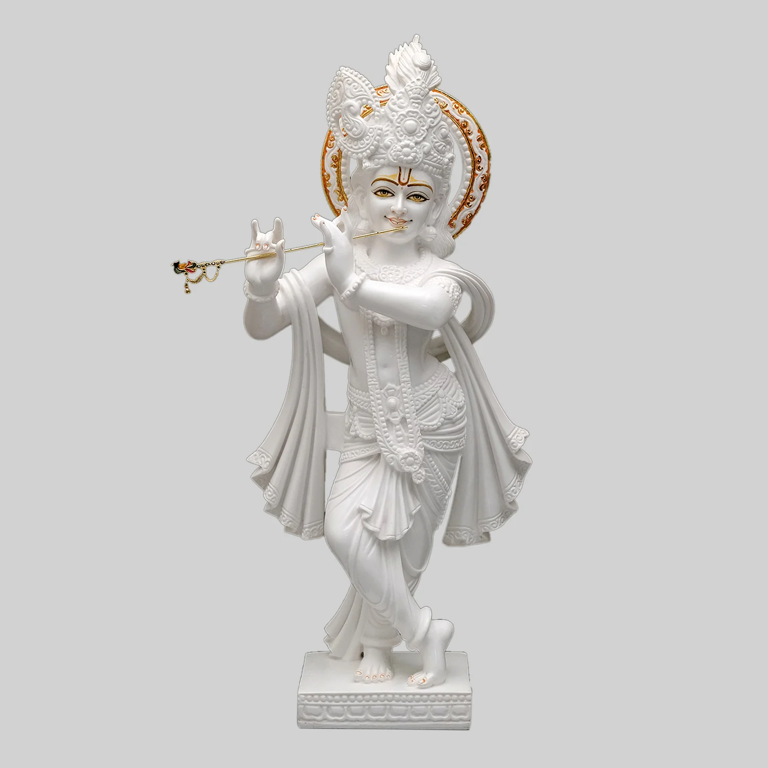Culture Marble Krishna with Hand Painted Mukut 30 in_1 | Indian product Online Shopping Store
