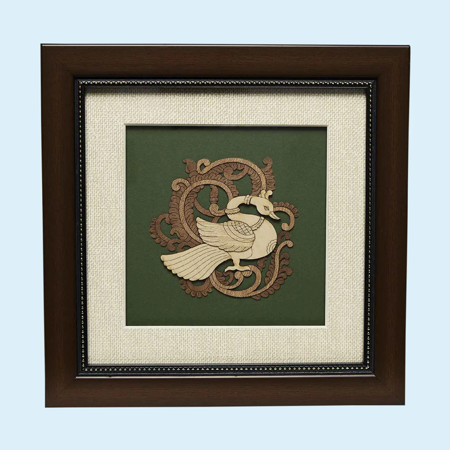 Decorative Swan Wood Art Frame 8 in x 8 in_1 | Indian product Online Shopping Store