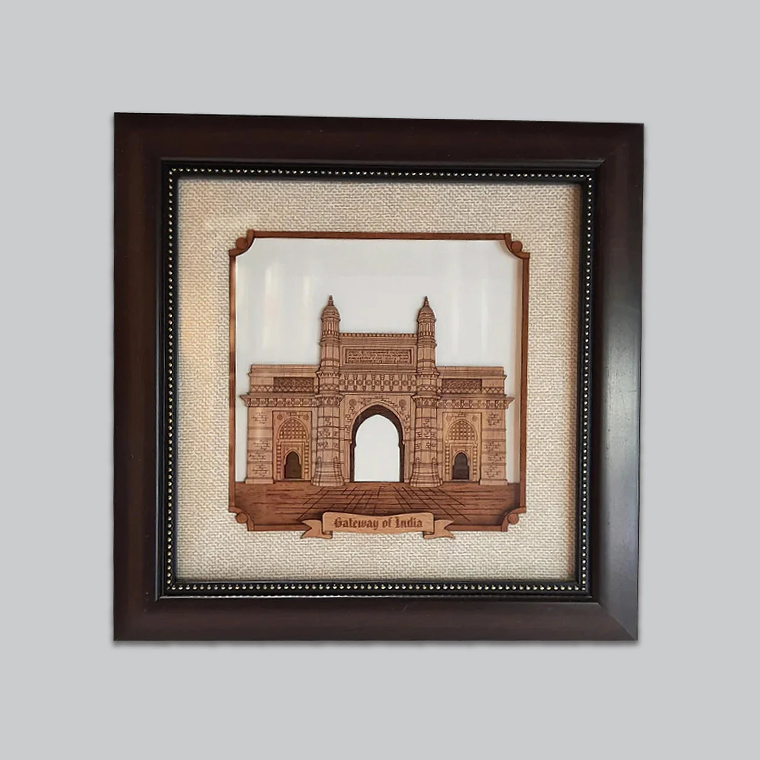 Gateway of India Wooden Art Frame 8 x 8 in_1 | Indian product Online Shopping Store