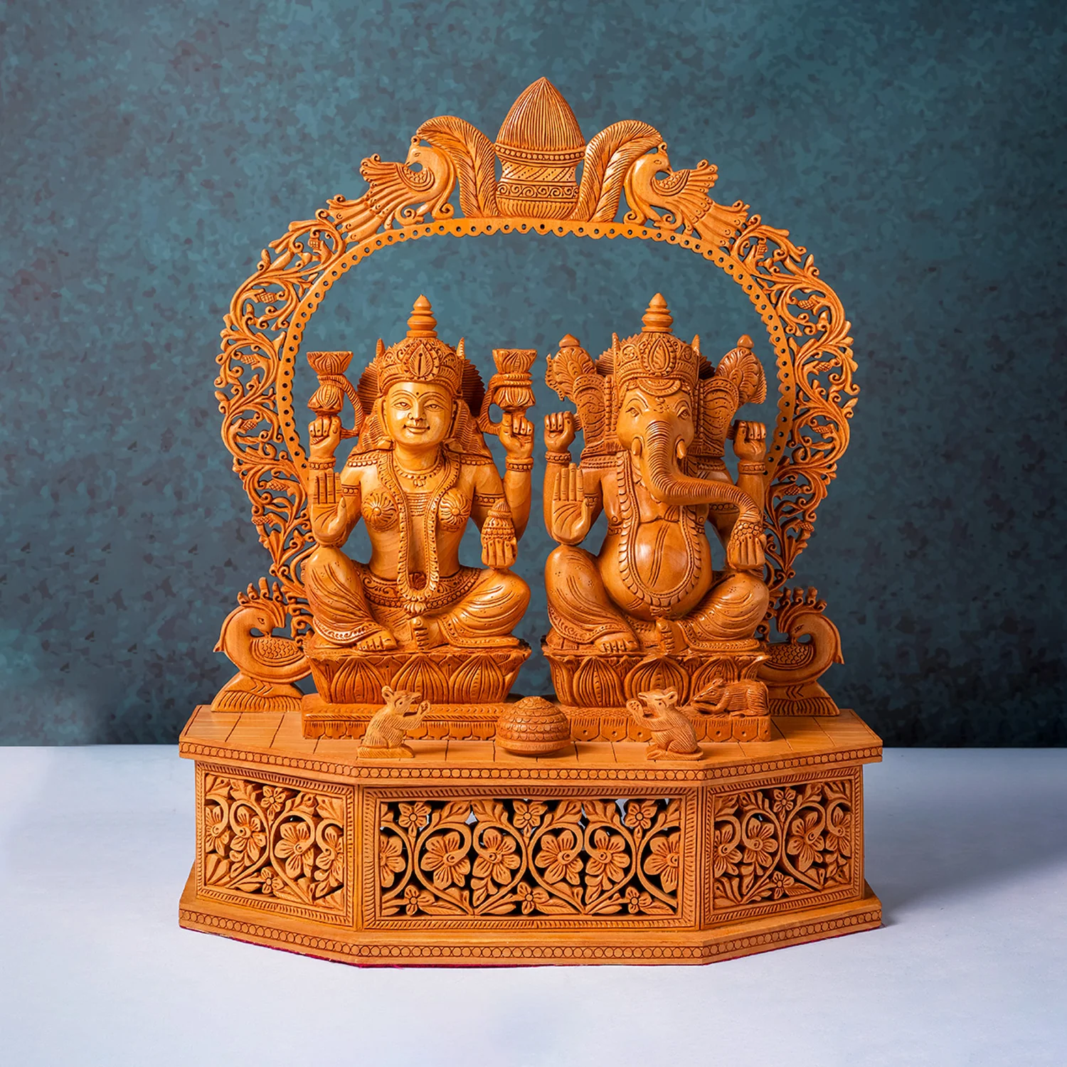 Kadam Wood Ganesh & Laxmi in Arch 16 in_1 | Indian product Online Shopping Store