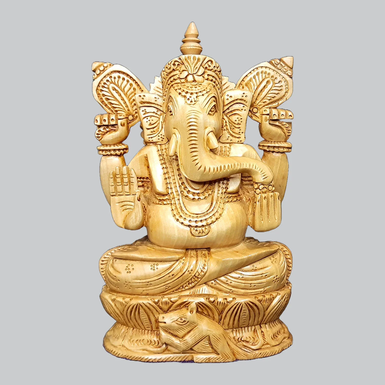 Kadam Wood Ganesha on Lotus 6 in_1 | Indian product Online Shopping Store