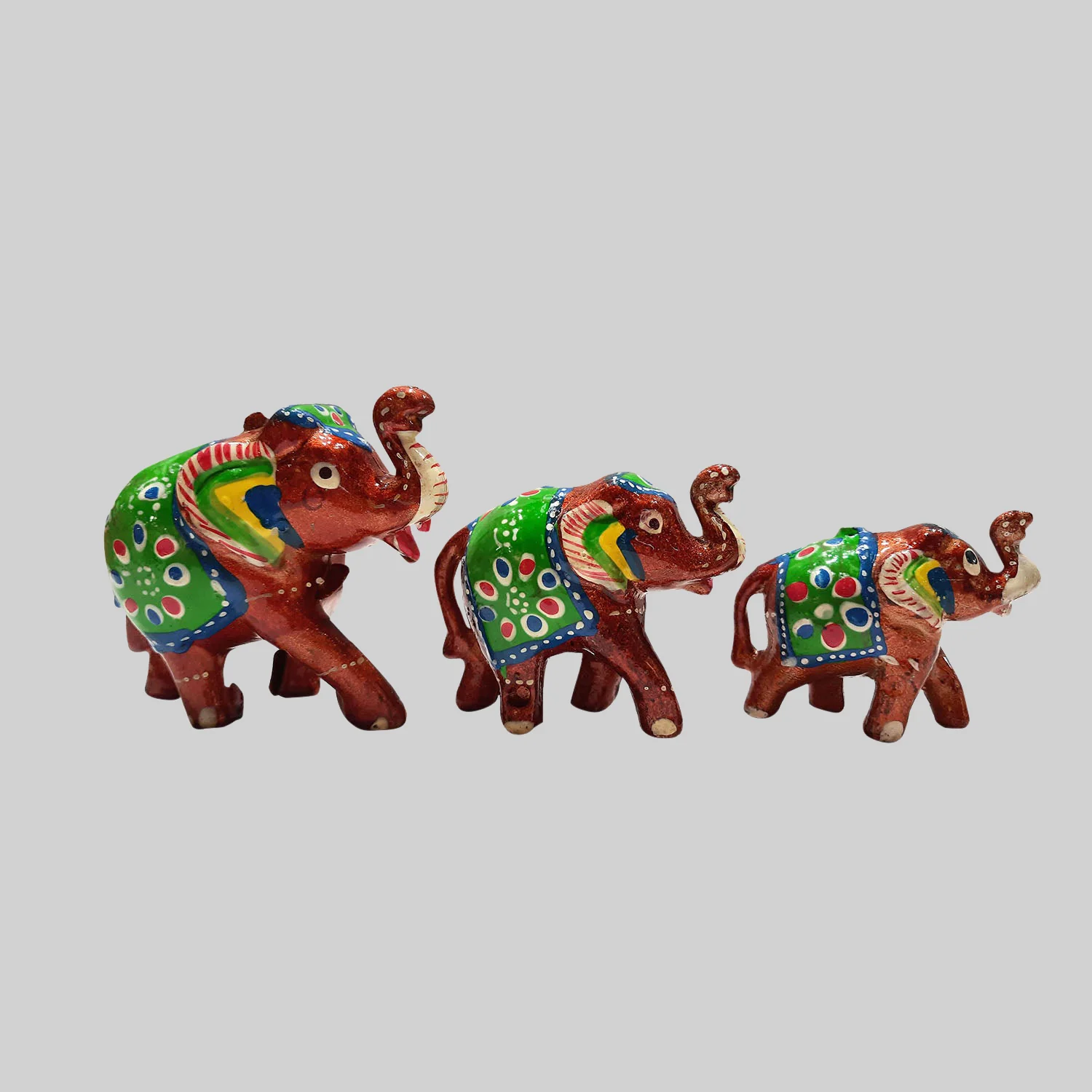 Lacquered Handpainted Elephant Set of 3_1 | Indian product Online Shopping Store