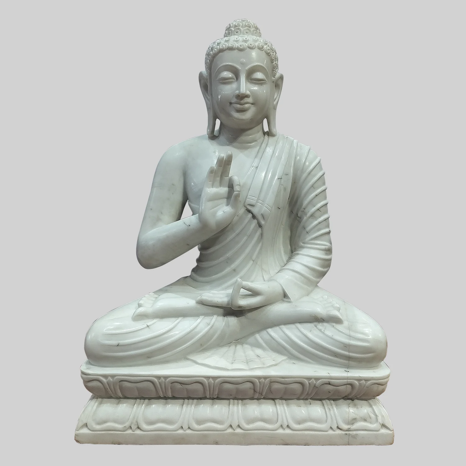 Marble Sitting Buddha with Blessing Hand 36 in | Indian product Online Shopping Store