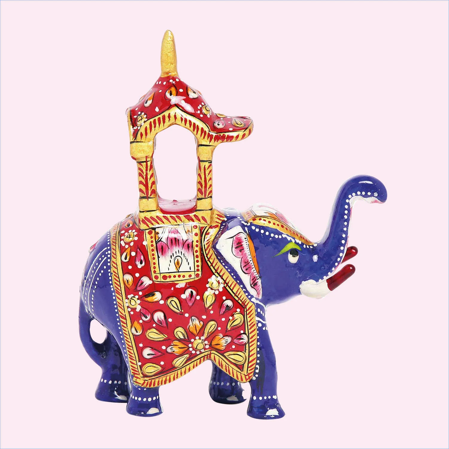 Metal Enamel Handpainted Ambari Elephant Small 4 in_1 | Indian product Online Shopping Store