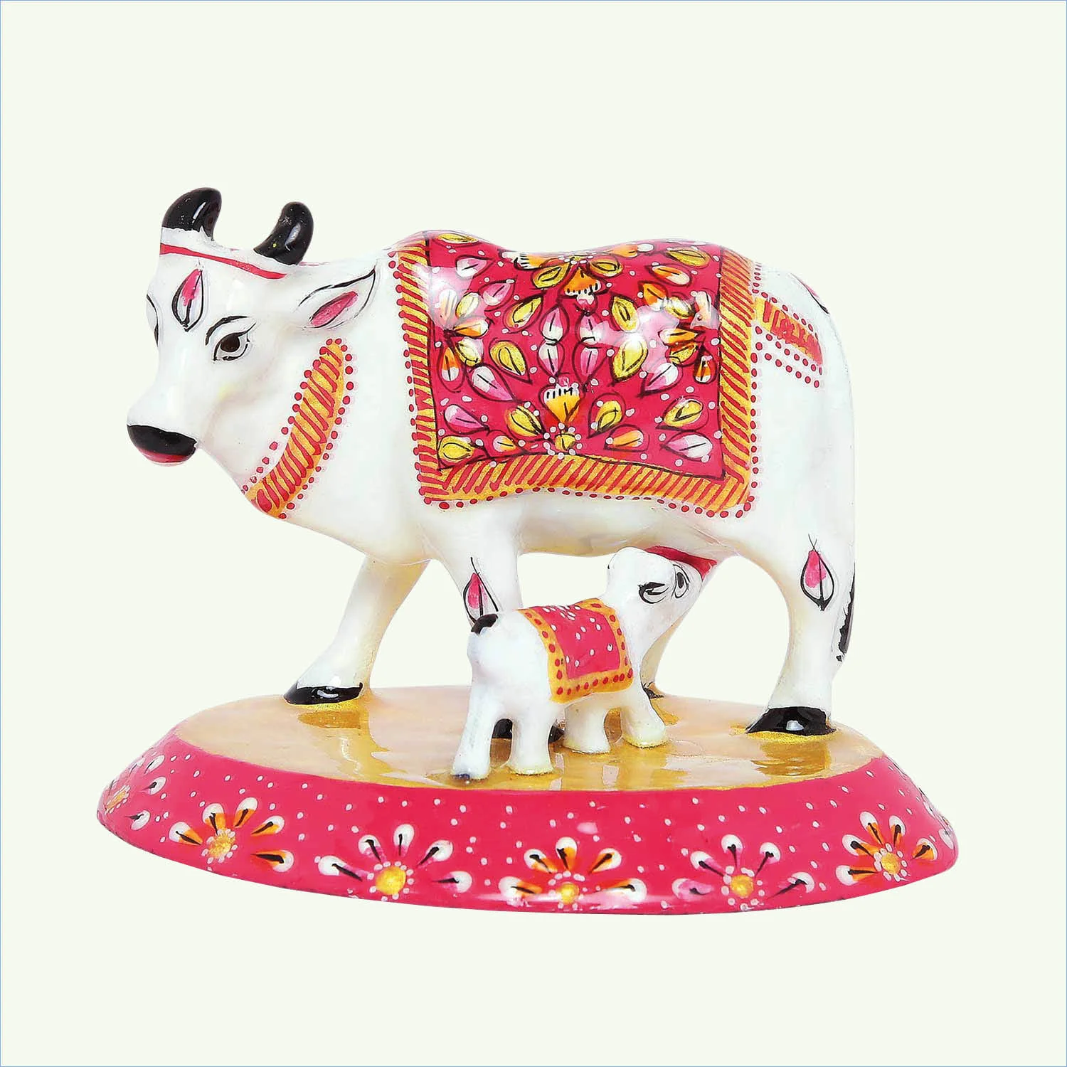 Metal Enamel Handpainted Cow with Calf 3 in_1 | Indian product Online Shopping Store