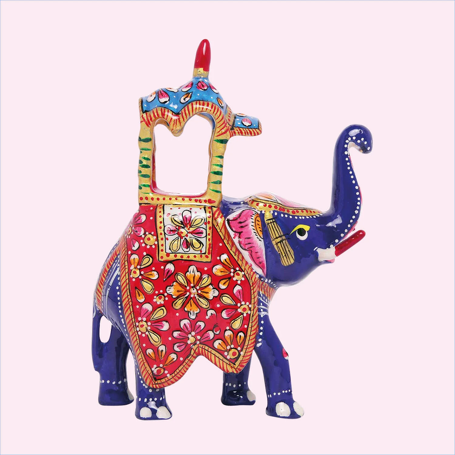 Metal Enamel Handpainted Elephant Ambari Big 5 in_1 | Indian product Online Shopping Store